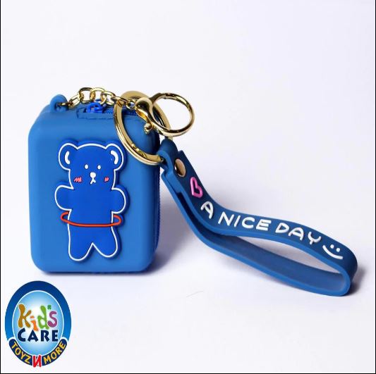 Cute-Teddy-Bear-Themed-Silicone-Pouch-Key-Chain-Bag-Hanging-KC5637