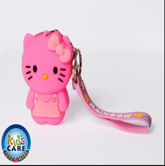 Hello-Kitty-Shaped-Silicone-Pouch-Key-Chain-Bag-Hanging-KC5637A