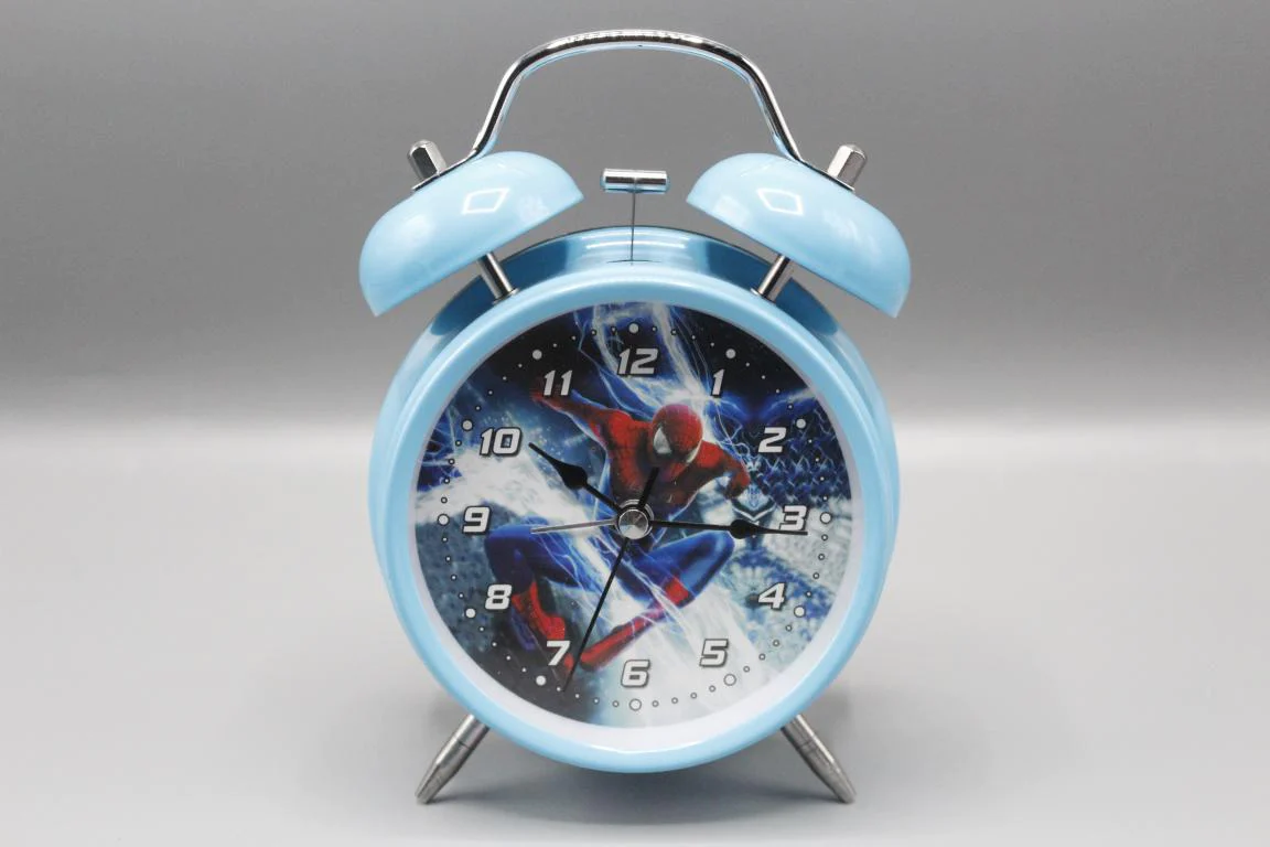 Spider-Man-Metallic-Body-Loud-Bell-Alarm-Tabble-Clock-for-Kids-Bedroom-Blue-668-2