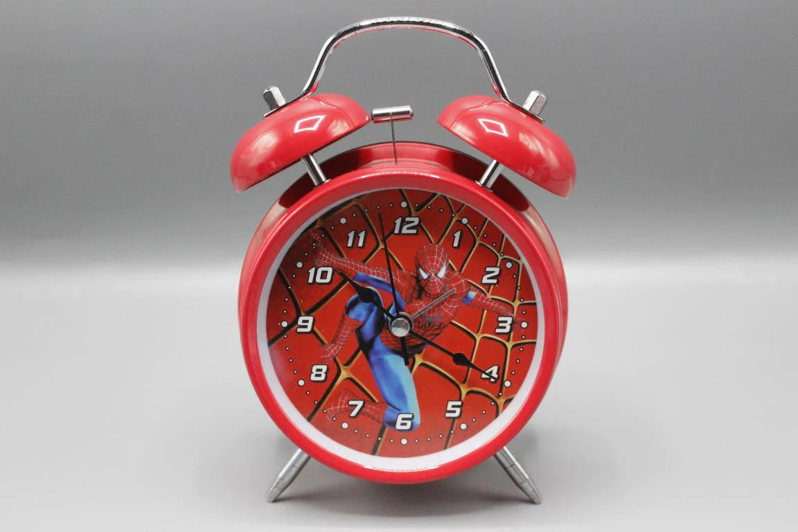 Spider-Man-Metallic-Body-Loud-Bell-Alarm-Tabble-Clock-for-Kids-Bedroom-Red-668-2