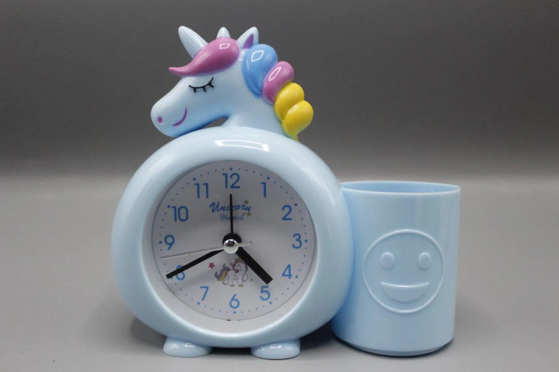 Unicorn-Alarm-Table-Clock-with-Pen-Holder-for-Kids-Bedroom-Blue-7050