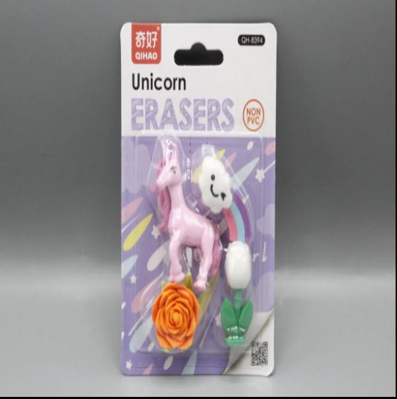Unicorn-Shaped-Erasers-Pack-of-4-Erasers-QH-8394A