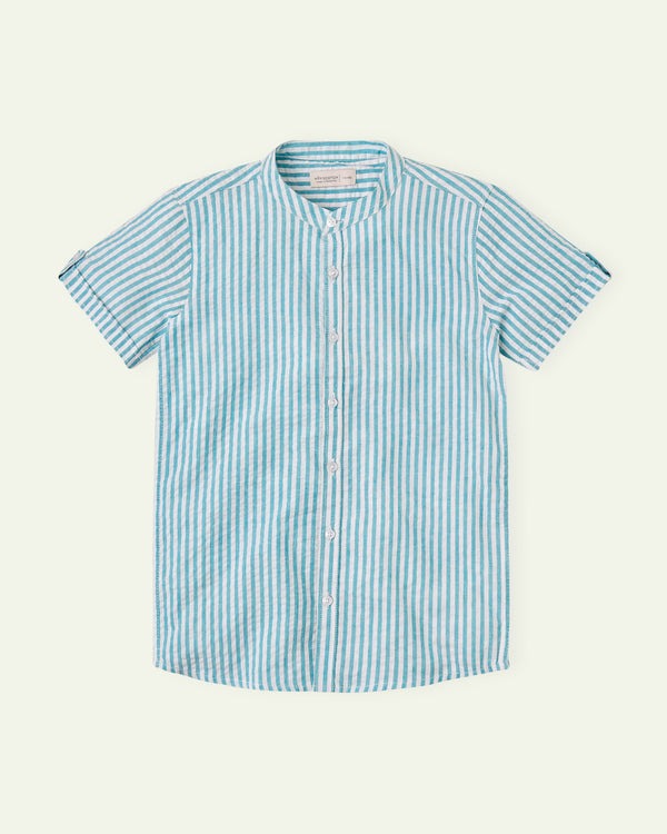 Aqua-Stripes-Seersucker-Shirt
