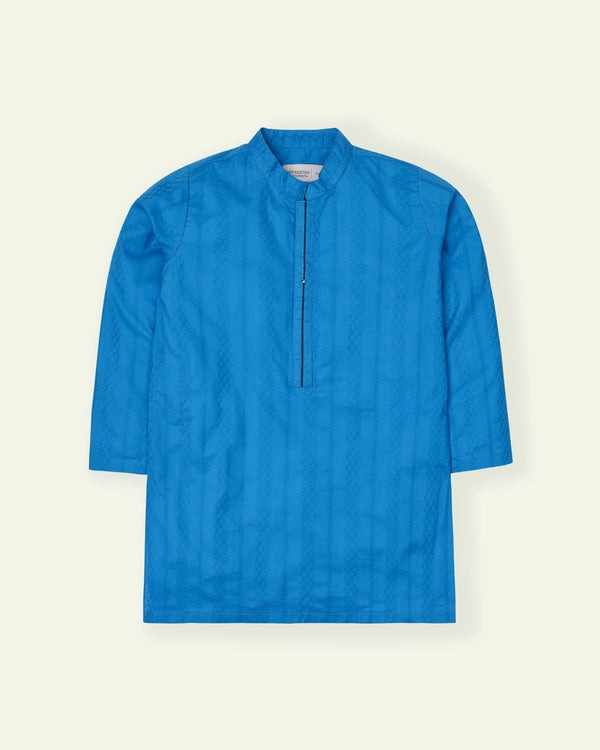 Blue-Jacquard-Kurta
