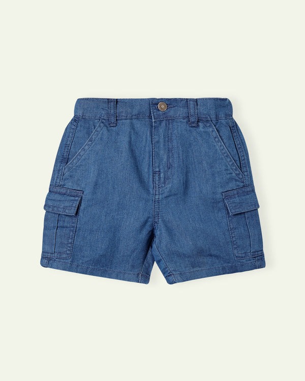 Chambray-Cargo-Shorts
