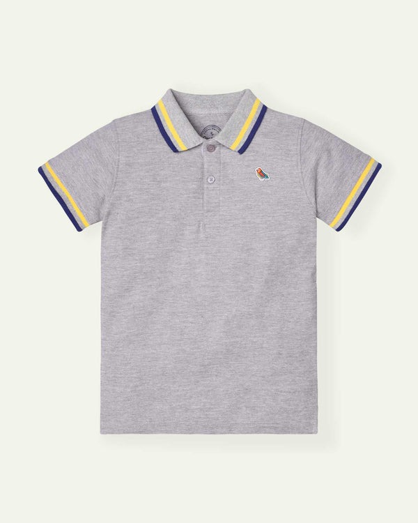 Grey-Polo-With-Collar-Tipping
