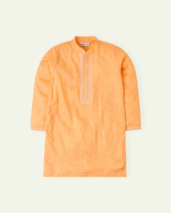 Peach-Jacqaurd-Kurta
