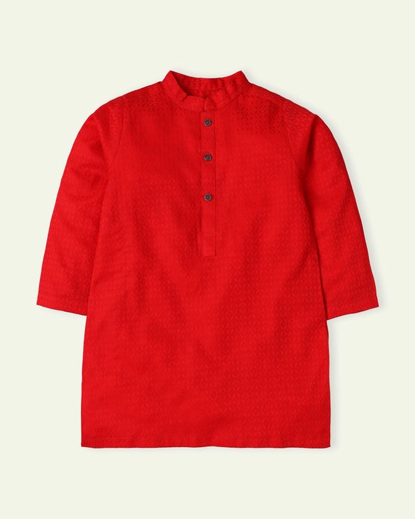 Red-Jacquard-Kurta
