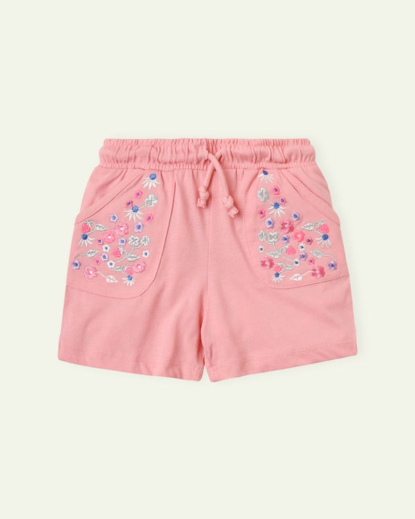 Pink-Floral-Embroidered-Shorts
