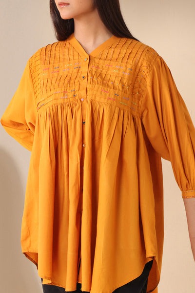 Color-Waves-Pleated-Top-S25W8124-Mustard-8