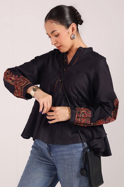 Embroidered-Color-Waves-Top-S25W8120-Black-8