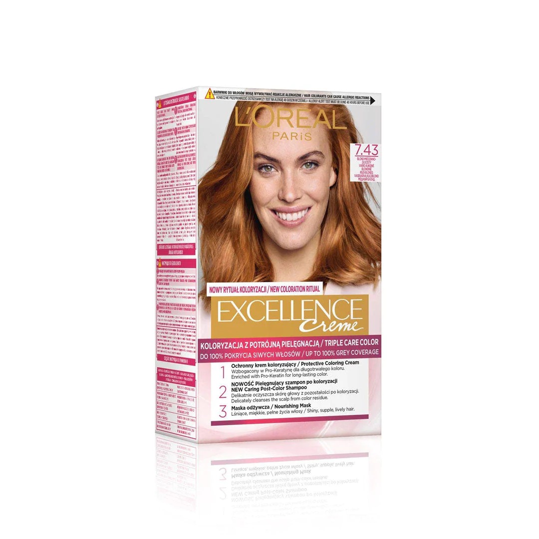 Excellence Creme 7.43 Gold Hair Color