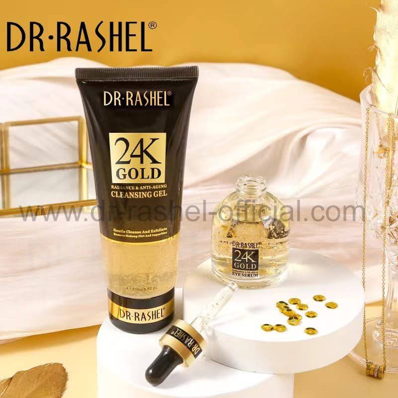 Dr.Rashel 24K Gold Radiance & Anti-Aging Cleansing Gel + Eye Serum - Pack of 2