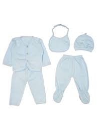 Little Sparks 5 PCS Baby Suit Set Blue (0-6 Months)
