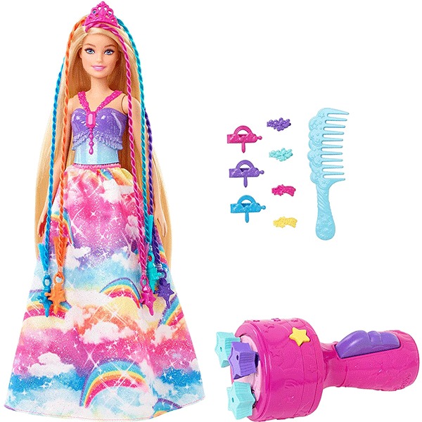 Barbie dreamtopia twist 'n style hair princess doll with accessories