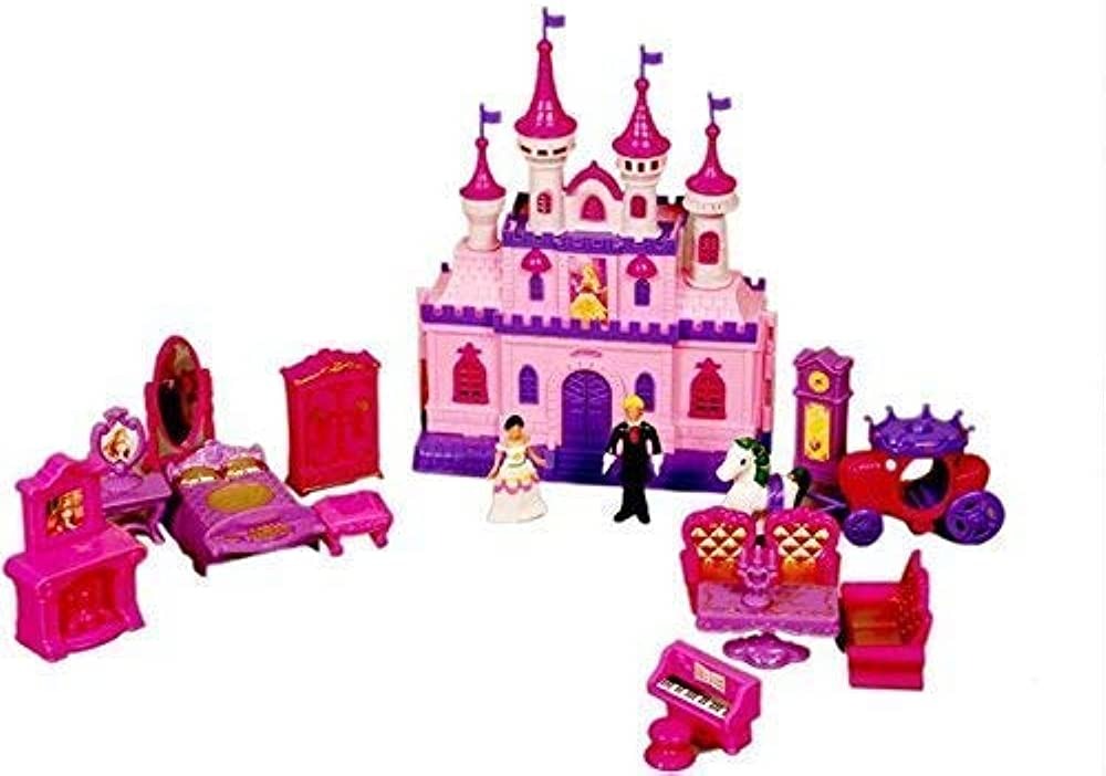 Castle Doll House With Music Lights Accessries