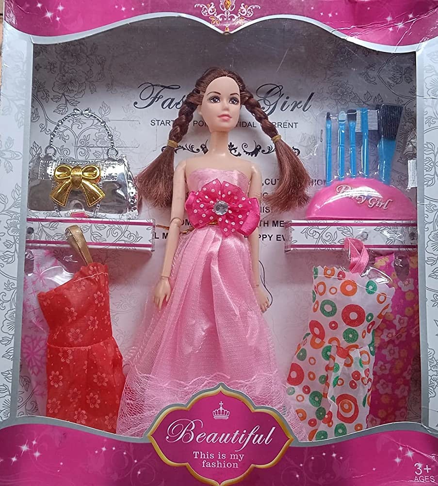 Lovely Fashion Doll With Purse And Dresses