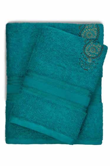Teal - Embroidered Towel Set
