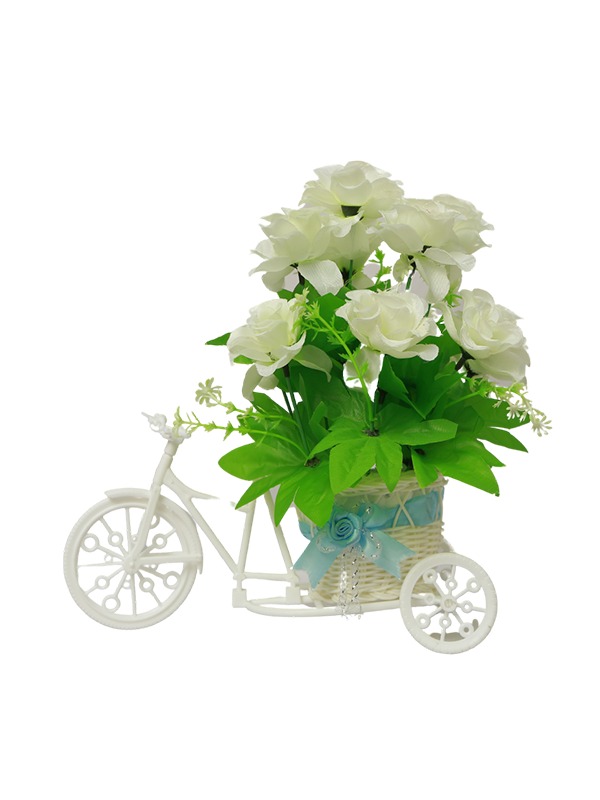 Bicycle-carriage-floral-planter-white-flowers
