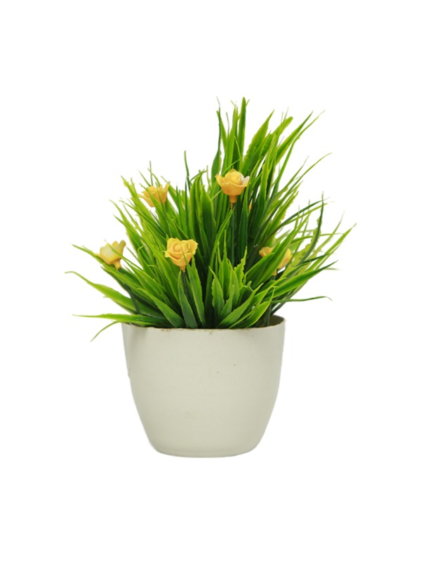 Floral-Round-Pot-Planter-Yellow-flowers
