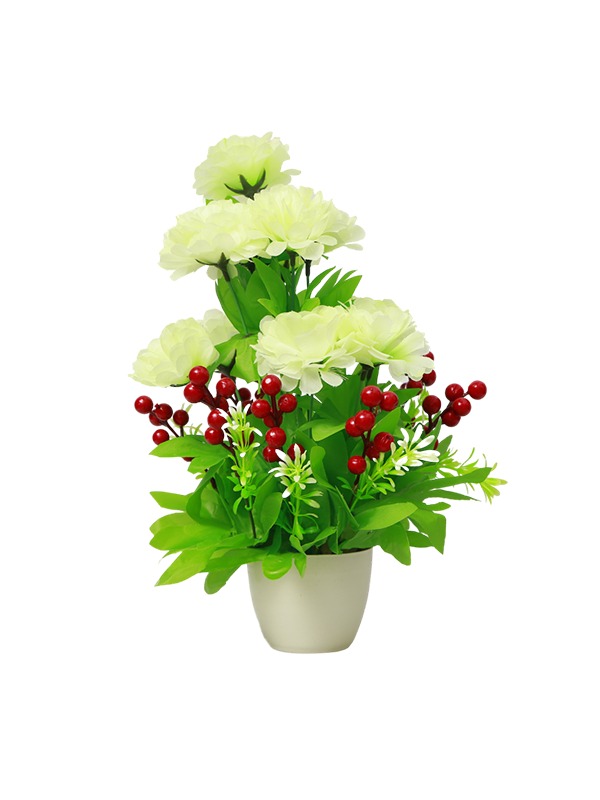 Mini-pot-planter-Red-and-white-flowers
