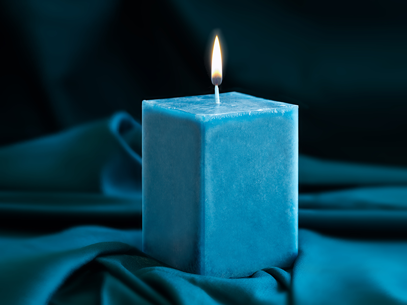 Scented Candle Blue Color In Paraffin Wax