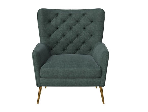 Majestic-Bedroom-Sofa-Chair-Velvet-Winter-Green