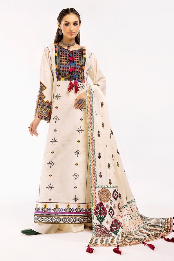 3-Piece-Unstitched-Embroidered-Zari-Jacquard-Suit-with-Gold-Printed-Lawn-Dupatta-CL-52525