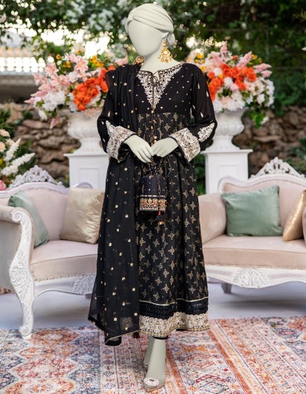 BLACK-JACQUARD-EMBROIDERED-3PC-STITCHED
