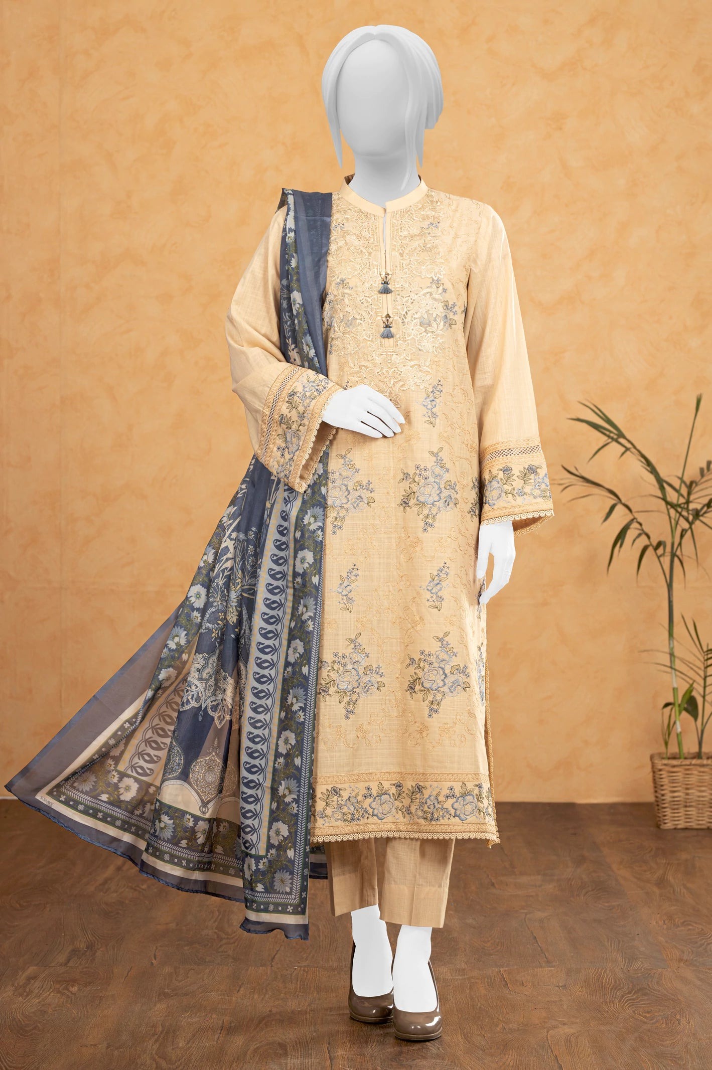 Beige-Embroidered-3PC-Unstitched