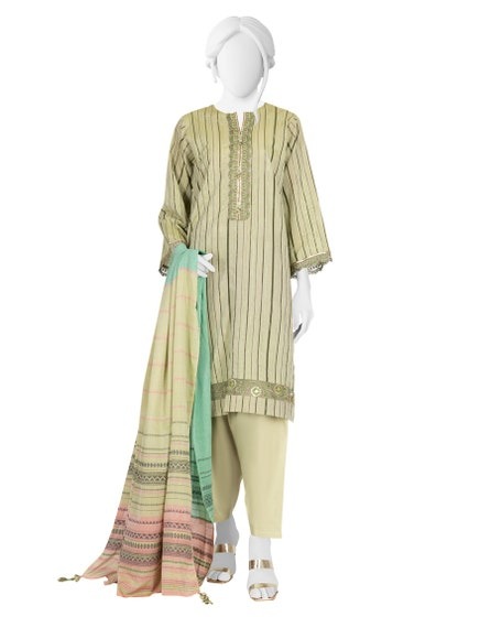 GREEN-JACQUARD-3PC-STITCHED-JLAWN-S-23-226
