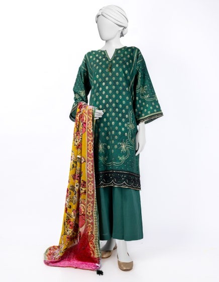 GREEN-JACQUARD-EMBROIDERED-3PC-STITCHED
