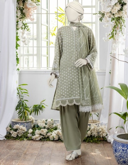 GREEN-ORGANZA-3PC-EMBROIDERED-STITCHED-JJPW-S-JPW-24-023
