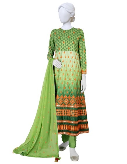 GREEN-RAW-SILK-3PC-STITCHED-JLAWN-S-23-219
