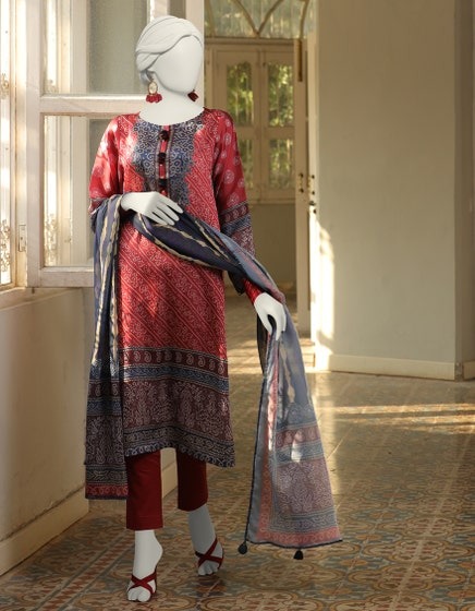 MAROON-IMPURE-SILK-STITCHED-3PC-JLAWN-S-24-394
