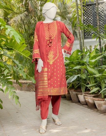 MAROON-JACQUARD-3PC-WOVEN-STITCHED-JLAWN-S-24-156
