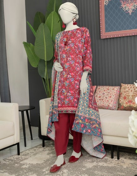 MAROON-KHADDAR-PRINTED-3PC-STITCHED
