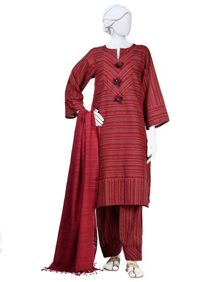 MAROON-TEXTURED-STITCHED-3PC-JLAWN-S-24-111
