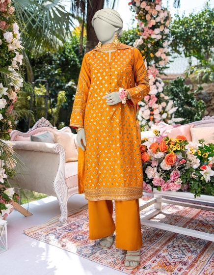 OCHRE-RAW-SILK-EMBROIDERED-3PC-STITCHED
