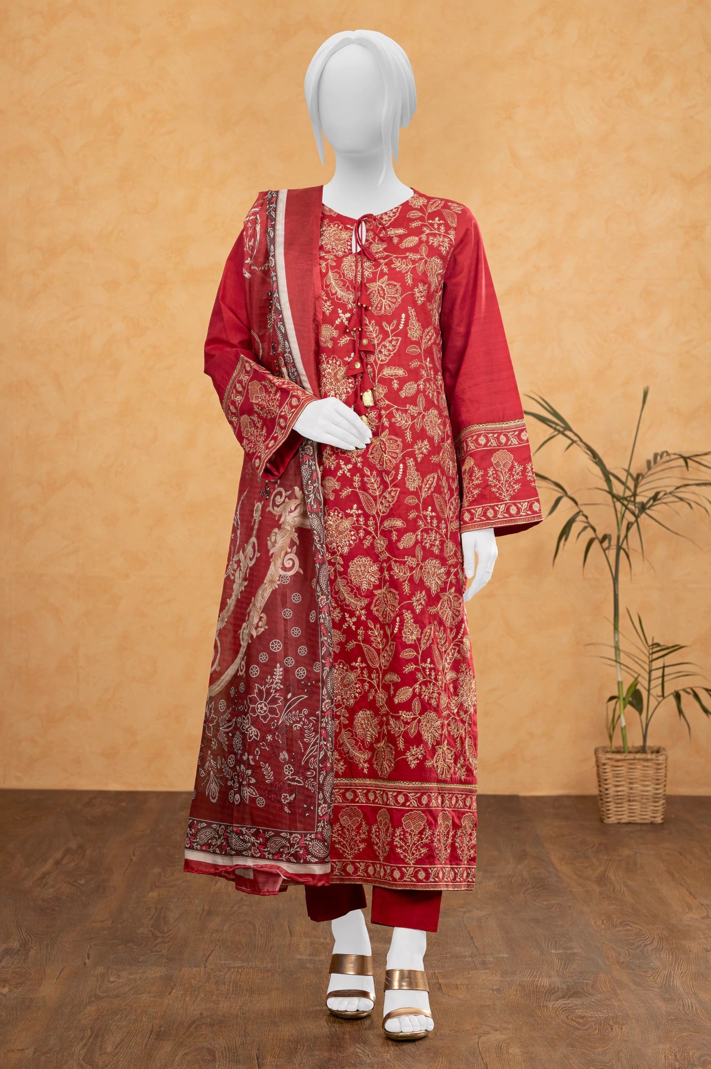 Red-Embroidered-3PC-Unstitched