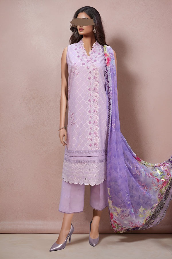 Unstitched-Embroidered-Chikankari-Cotton-3-Piece-with-Chiffon-Dupatta
