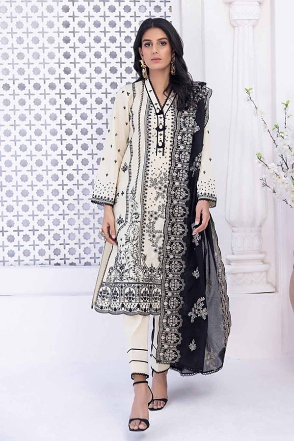 Unstitched-Suit-with-Embroidered-Denting-Lawn-Dupatta-DN-42021