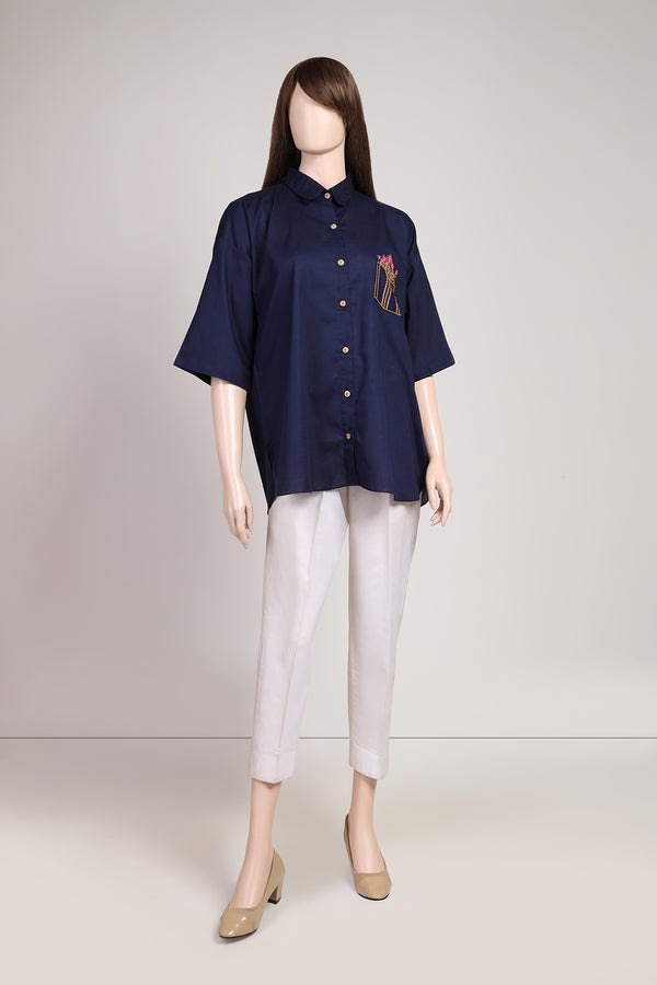 Cross-Hatch-Solid-Emb-Stitched-Shirt
