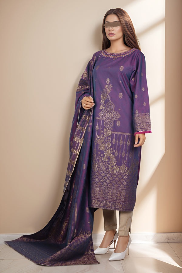 Cotton-Jacquard-Stitched-2-Piece-Shirt-Dupatta
