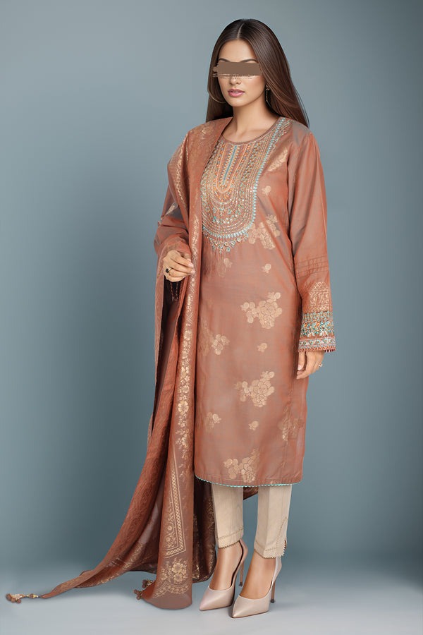 Embroidered-Cotton-Jacquard-Stitched-2-Piece-Shirt-Dupatta
