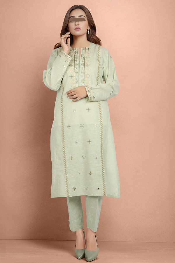 Solid-Embroidered-Khaddar-Stitched-2-Piece-Shirt-Trouser
