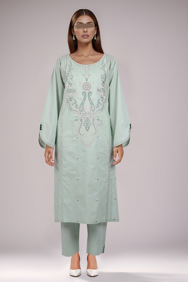 Solid-Embroidered-Slub-Viscose-Stitched-2-Piece-Shirt-Trouser
