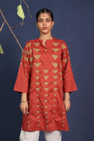 African-Collage-Kurti-W24C1518-Rust-8