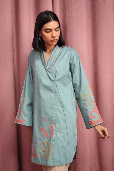 African-Collage-Regal-Kurti-W24c1519-Sea-Green-8