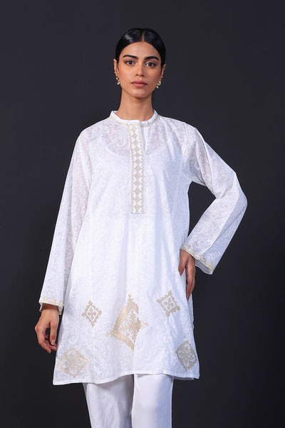 Kausar-Applique-Kurta-S24C5144-White-8